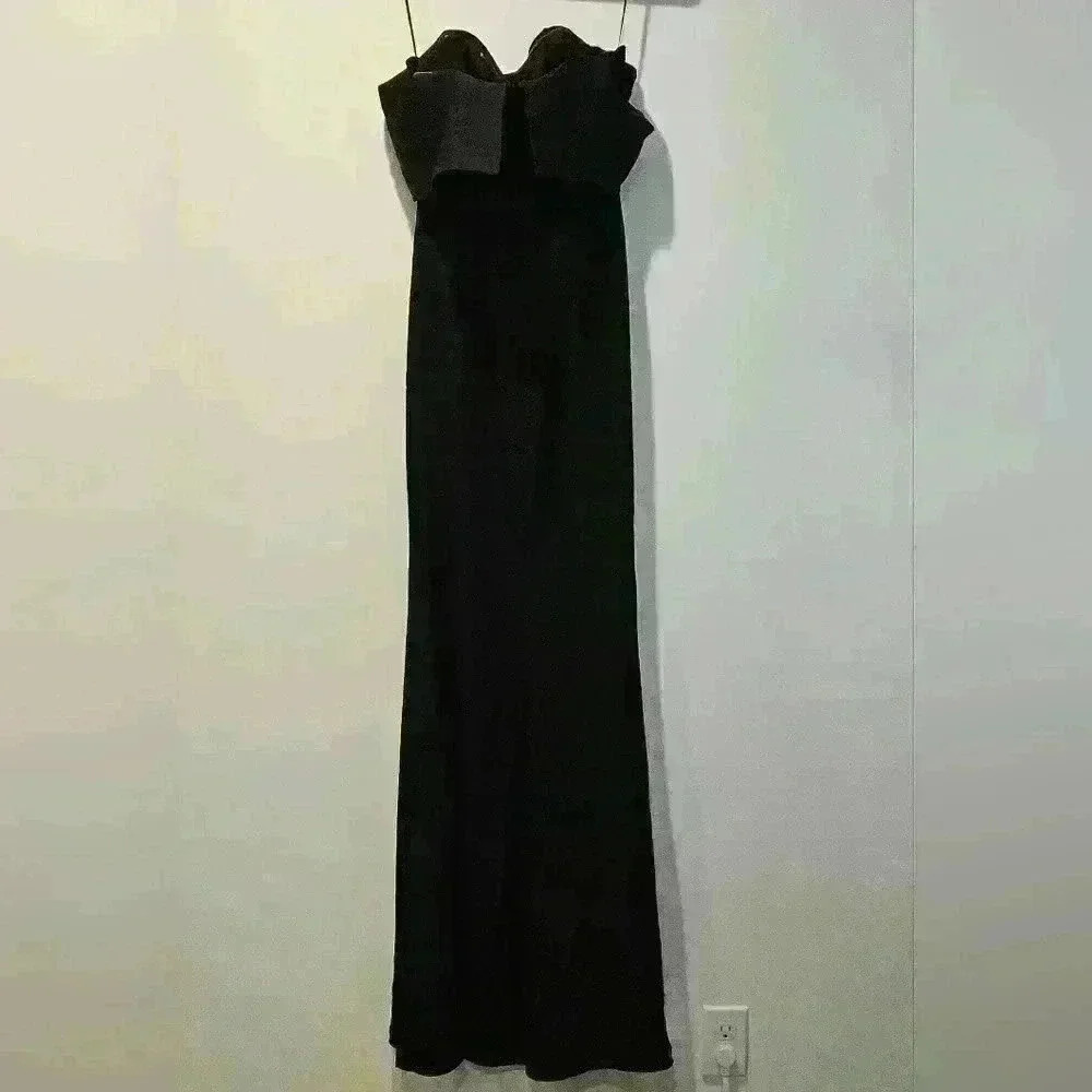 Dress the population black dress strapless gown
